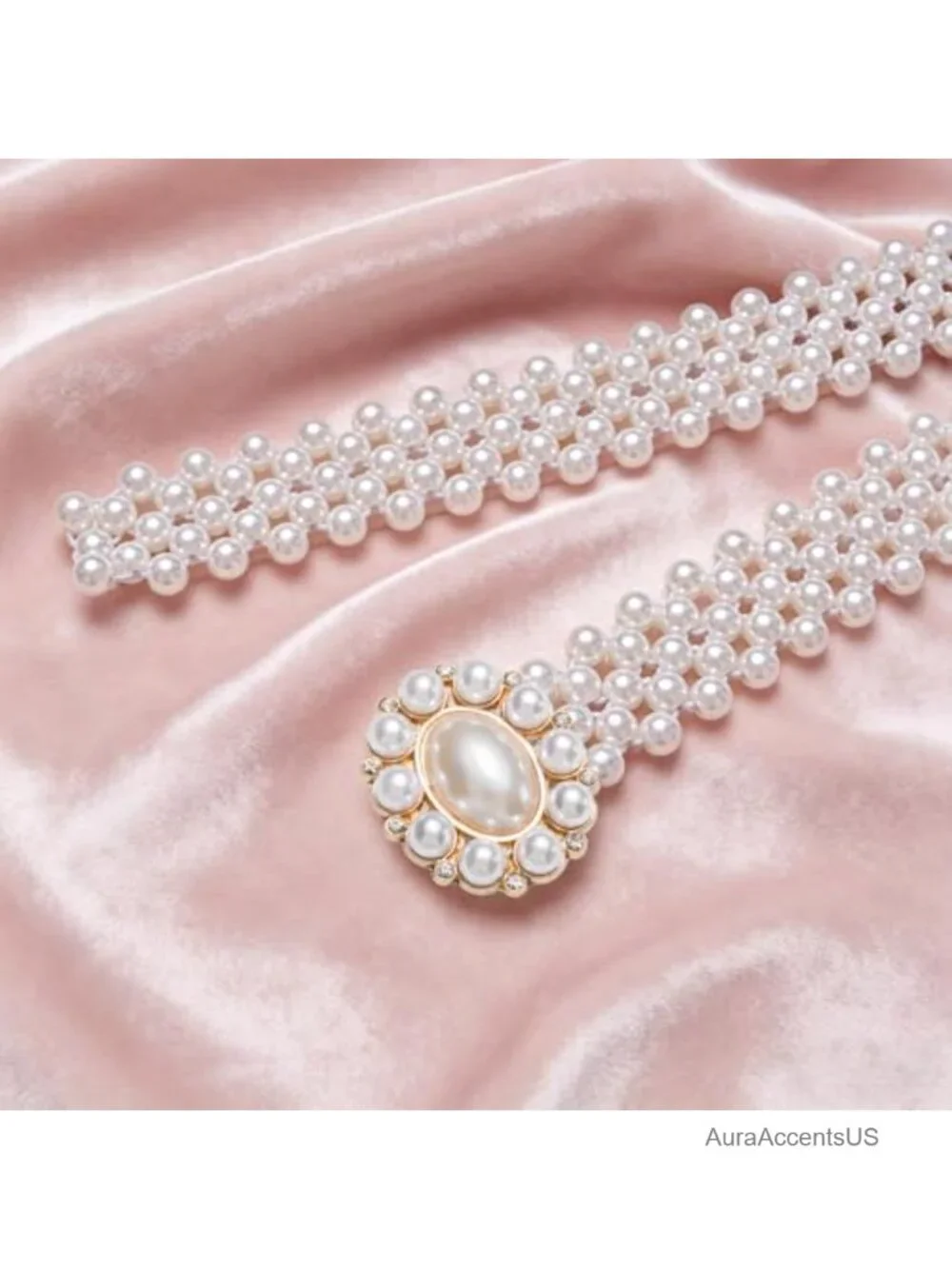 Elastic Pearl Waist Chain Belt for Women Bridal Wedding Body Jewelry Accessory